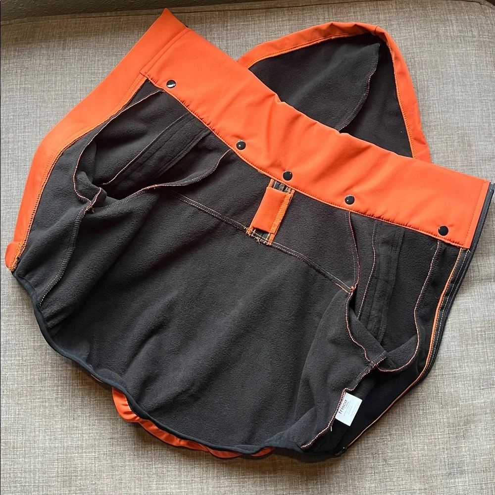 Frisco Bonded Wind & Water Resistant Dog & Cat Coat With Removable Hood Orange
